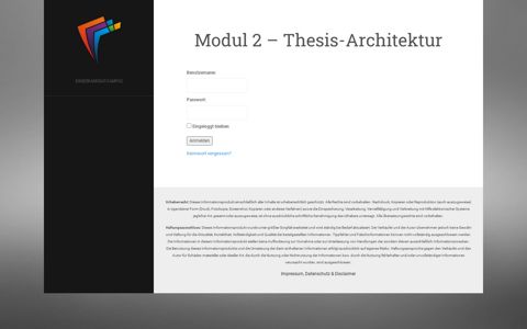 Modul 2 – Thesis-Architektur – Einserkandidat-Campus