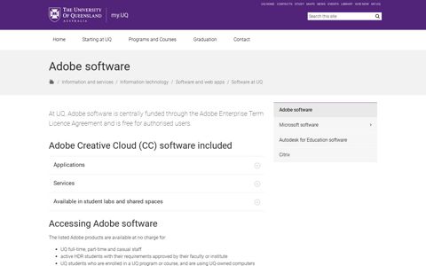 Adobe software - my.UQ - University of Queensland