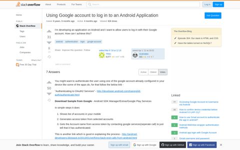 Using Google account to log in to an Android Application ...