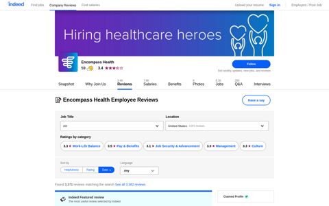 Encompass Health Employee Reviews - Indeed