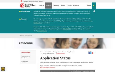 Application Status - Housing & Development Board (HDB)