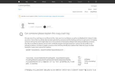 Can someone please explain this crazy cra… - Apple ...
