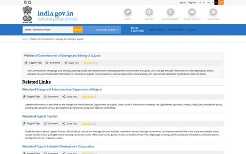 Website of Commissioner of Geology and Mining of Gujarat ...
