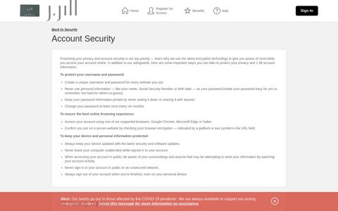 J.Jill Credit Card - Account Security - Comenity