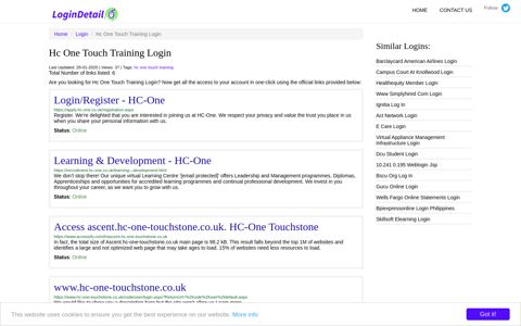 Hc One Touch Training Login Login/Register - HC-One - https ...