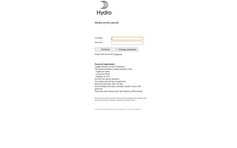 Welcome to Hydro service portal