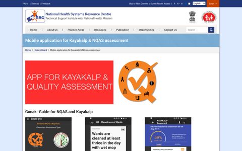 Mobile application for Kayakalp & NQAS assessment