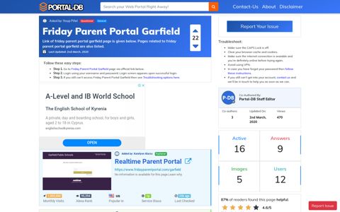 Friday Parent Portal Garfield - Portal Homepage