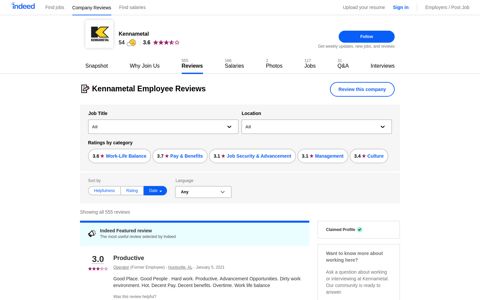 Working at Kennametal: 549 Reviews | Indeed.com