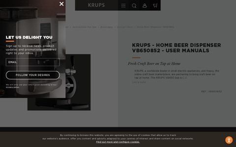 Krups - Home Beer Dispenser VB650852 - User Manuals