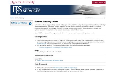 Gartner Gateway | ITS - Queen's University