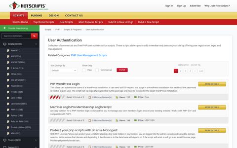 PHP user authentication / login scripts - Free, commercial and ...