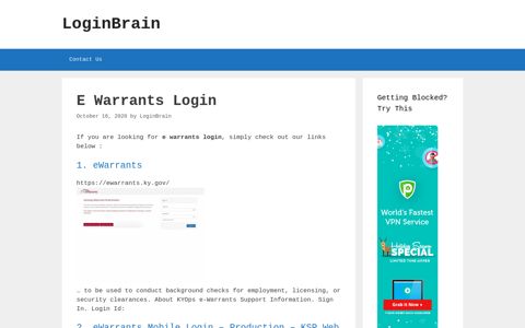 e warrants login - LoginBrain