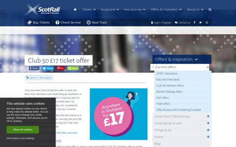 Club 50 £17 ticket offer | ScotRail