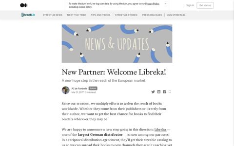 New Partner: Welcome Libreka!. A new huge step in the reach ...