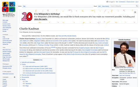 Charlie Kaufman - Wikipedia