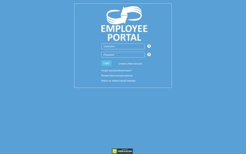 Infinet Employee Portal-Login Screen