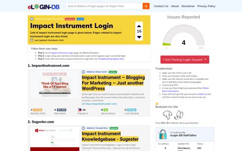 Impact Instrument Login