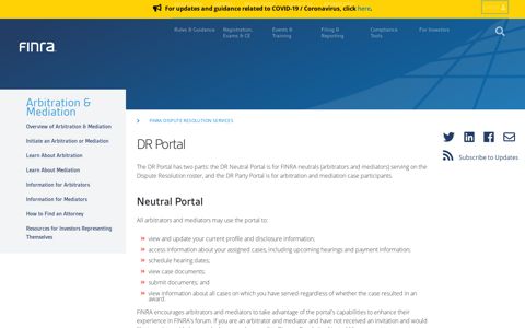 DR Portal | FINRA.org