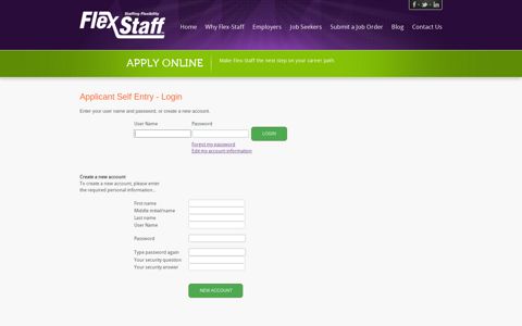 Applicant Self Entry - Login