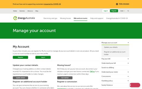 Manage Your Electricity & Gas Account | EnergyAustralia