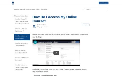 How Do I Access My Online Course? – Hay House