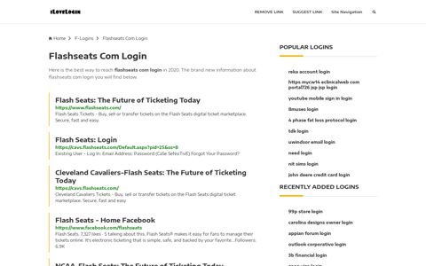 Flashseats Com Login ❤️ One Click Access - iLoveLogin