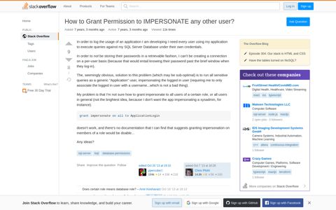 How to Grant Permission to IMPERSONATE any other user ...