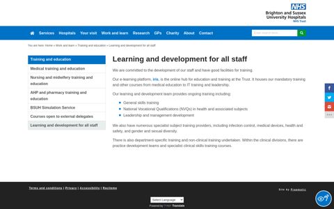 Learning and development for all staff - Brighton and Sussex ...