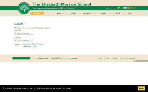 Login - Elisabeth Morrow School, The