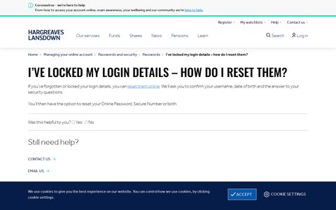 I've locked my login details – how do I reset them ...