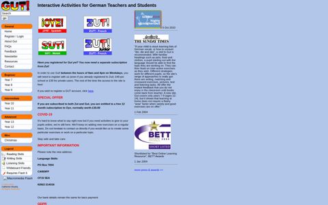 Gut! - Language Skills: Homepage