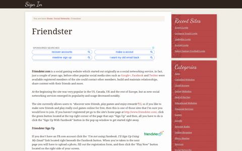 Friendster Login – www.Friendster.com Sign In Page - Signin.co