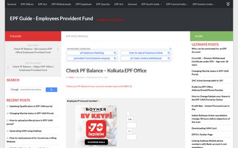 Check PF Balance - Kolkata EPF Office | Employees Provident ...