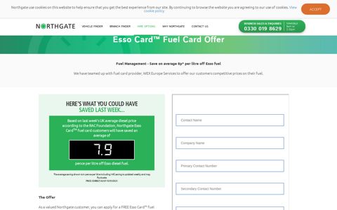 Esso Card™ Fuel Card | Northgate Vehicle Hire