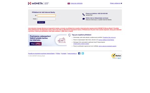 Internet Banka – MONETA Money Bank