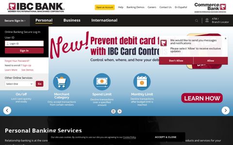 IBC Bank Home | Personal, Business, and International Banking