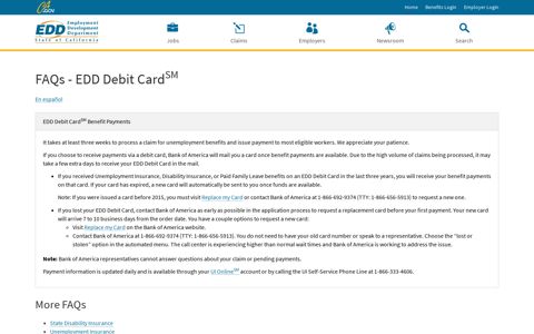 FAQs - EDD Debit Card - CA.gov