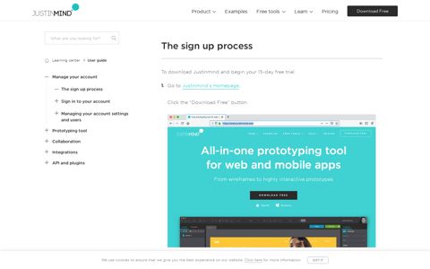 The sign up process - Justinmind