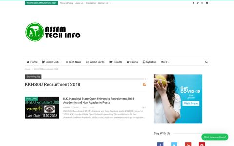 KKHSOU Recruitment 2018 Archives • Assam Tech Info