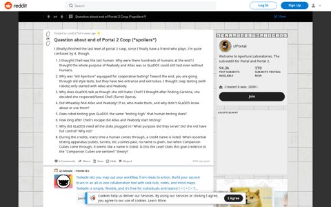 Question about end of Portal 2 Coop (*spoilers*) : Portal - Reddit