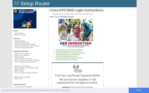 How to Login to the Cisco EPC3925 - SetupRouter