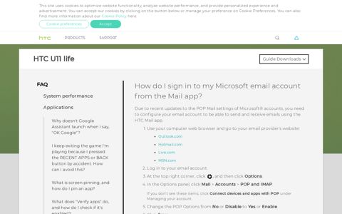 HTC U11 life - How do I sign in to my Microsoft email account ...