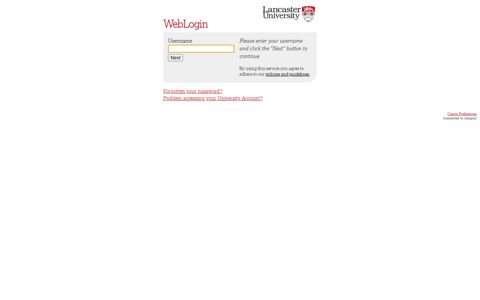 WebLogin - Lancaster University