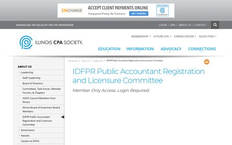 IDFPR Public Accountant Registration and Licensure Committee