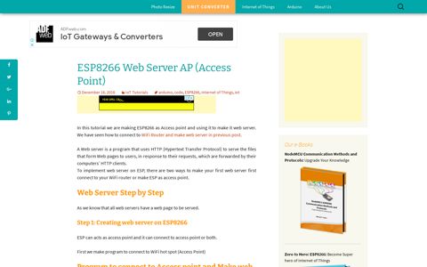 ESP8266 Web Server AP (Access Point) | Circuits4you.com