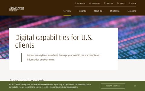 Digital capabilities for US Clients - JP Morgan Private Bank