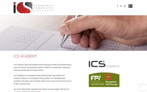 ICS Academy – Independent Compliance Services (Pty) Ltd