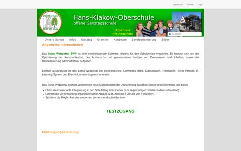Schul-Webportal Hans-Klakow-Oberschule Brieselang
