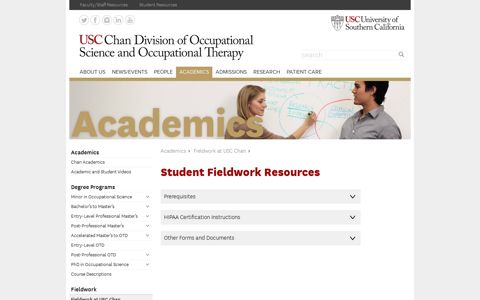 Student Resources - USC Chan Division of Occupational ...